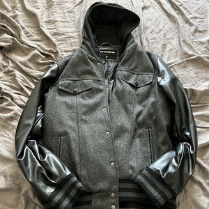 Steve Madden leather hooded jacket